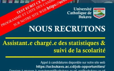 Assistant in charge of Statistics and Schooling Follow-up: selected candidates for the test.