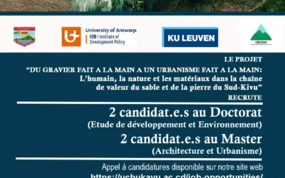 Recrutement de deux candidat(e)s au Doctorat et deux candidat(e)s au Master