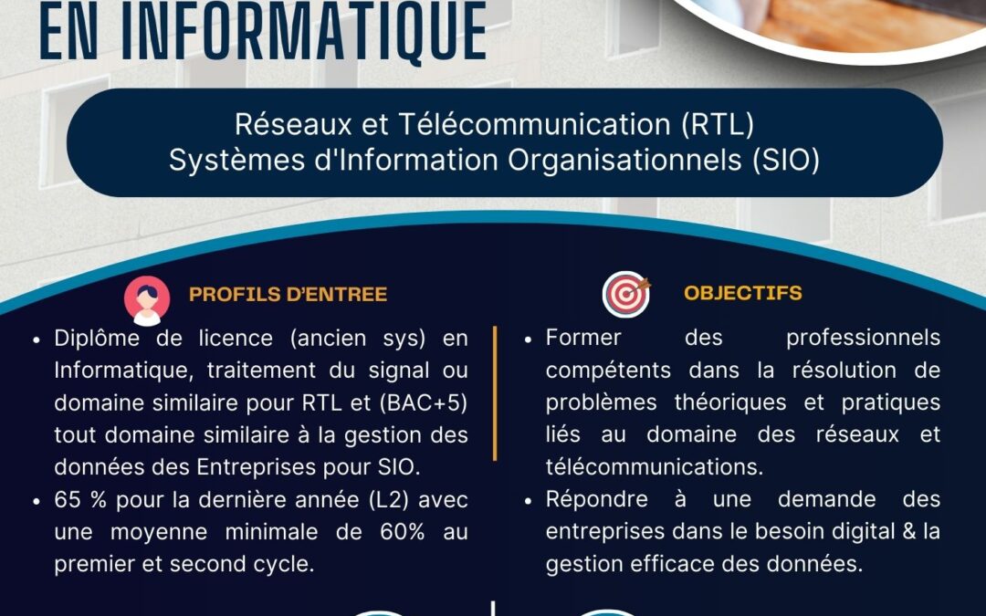 Ouverture d’inscription au programme de Master INFO