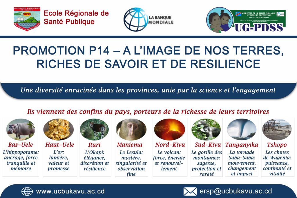 Lancement officiel de la 14e promotion du programme de Master à l’Ecole Régionale deSanté Publique (ERSP) de l’Université Catholique de Bukavu (UCB)