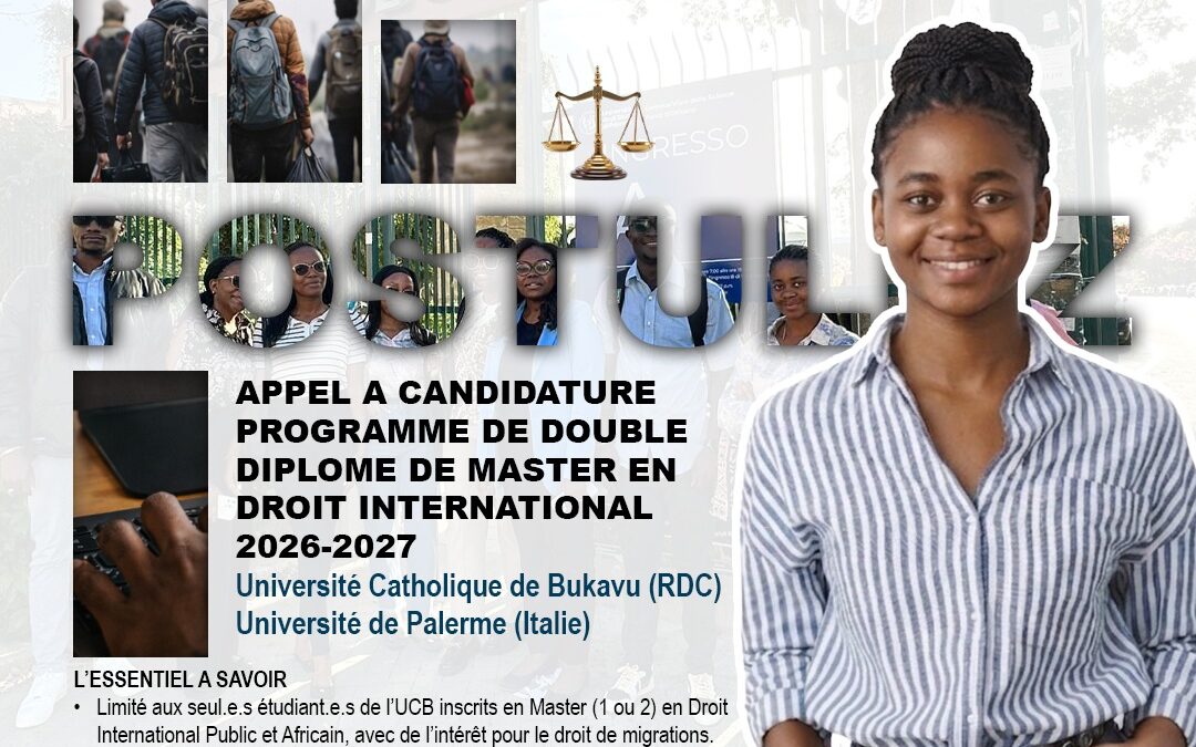 Appel à candidatures : Double diplôme de Master (UCB – UNIPA)